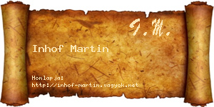 Inhof Martin névjegykártya